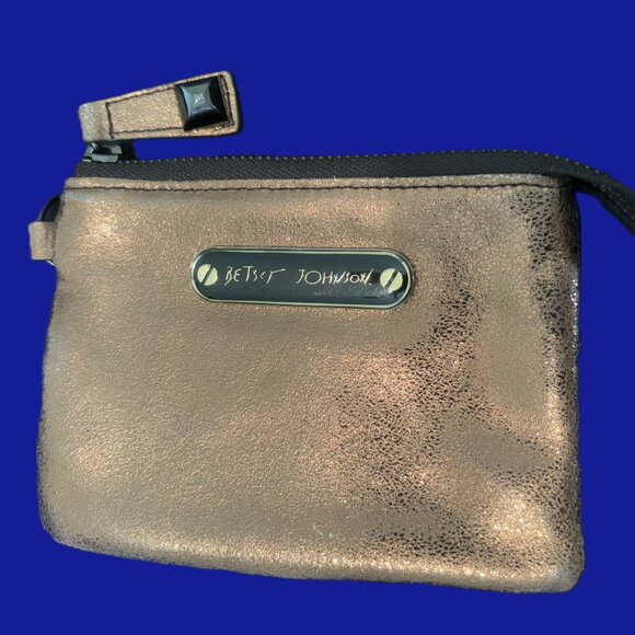 Betsey Johnson Copper Metallic Card Holder Wallet & Ombre' Animal Print Interior - Picture 10 of 12
